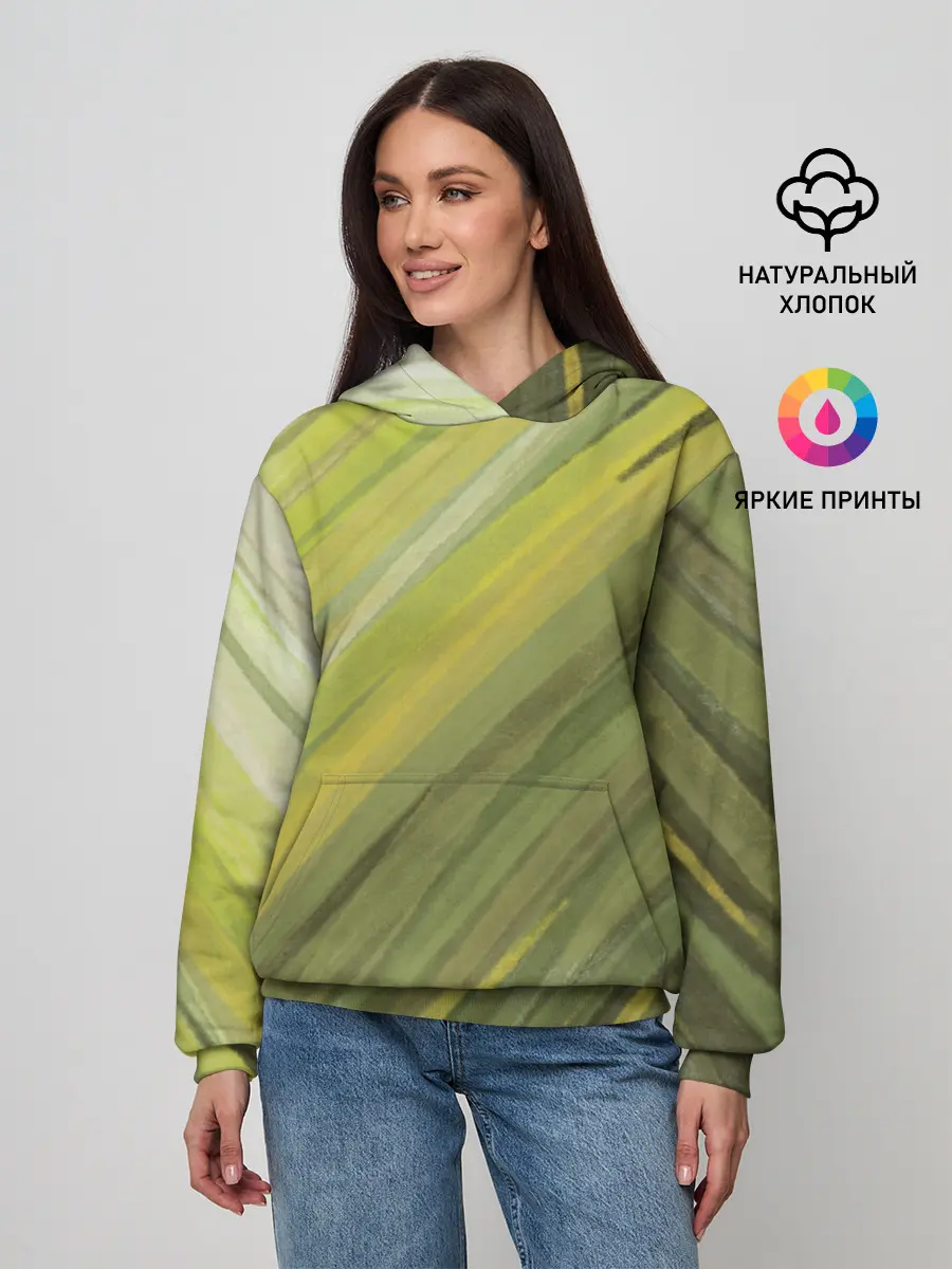 Женское худи / Акварельные линии