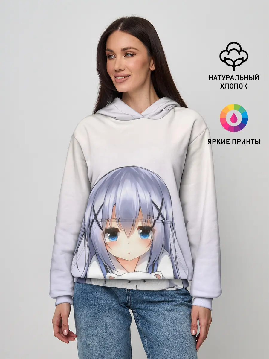 Женское худи / малышка с пушистиком