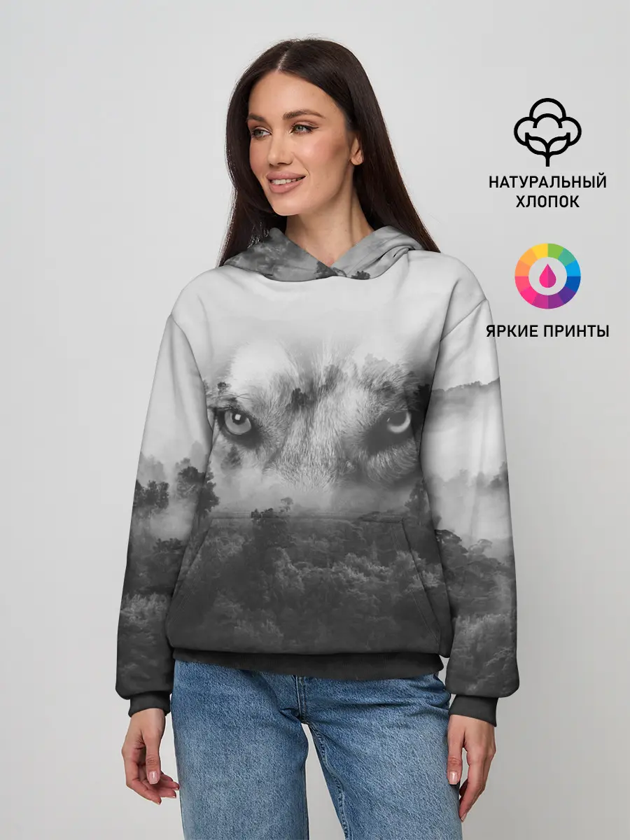 Женское худи / Волк в лесу