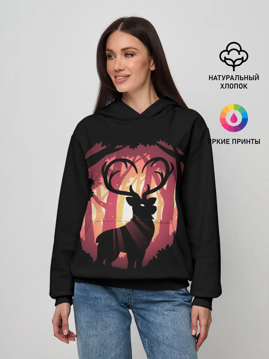 Женское худи / Олень в лесу