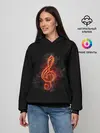 Женское худи / Огненный скрипичный ключ
