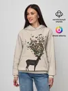 Женское худи / Олени с рогами из бабочек