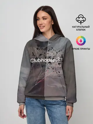 Женское худи / Clubhouse | Клабхаус лого бразги