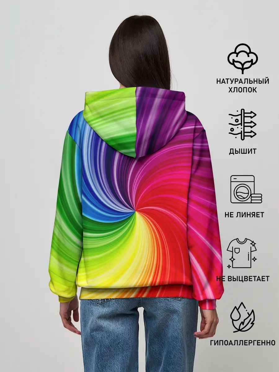 Женское худи / Радужный череп