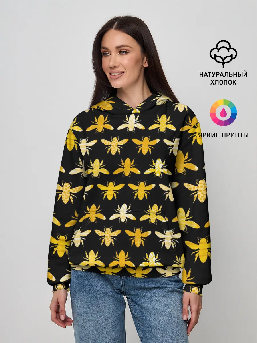 Женское худи / Пчелиный Паттерн
