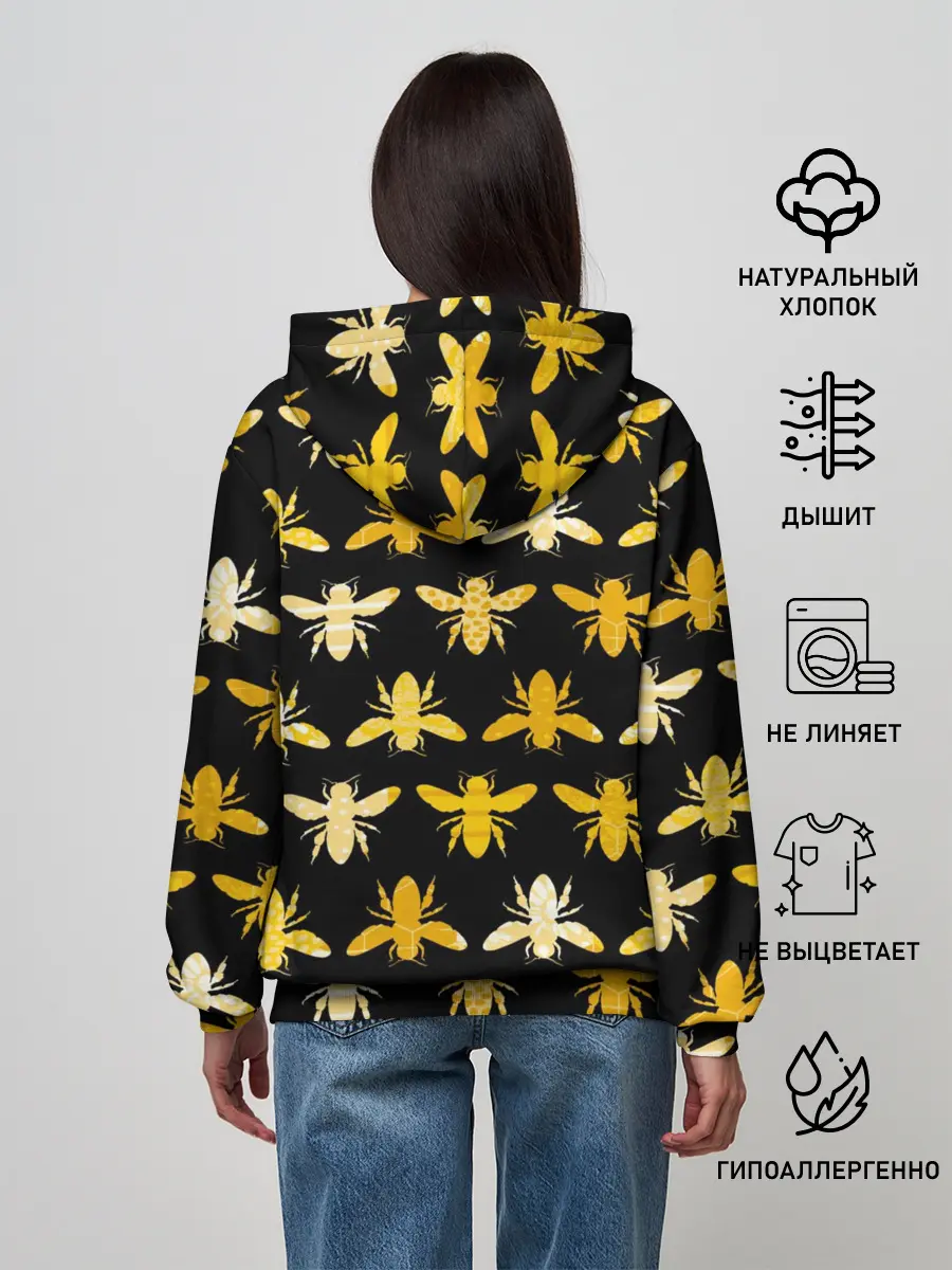 Женское худи / Пчелиный Паттерн
