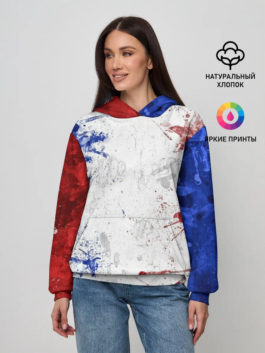 Женское худи / BLUE WHITE & RED