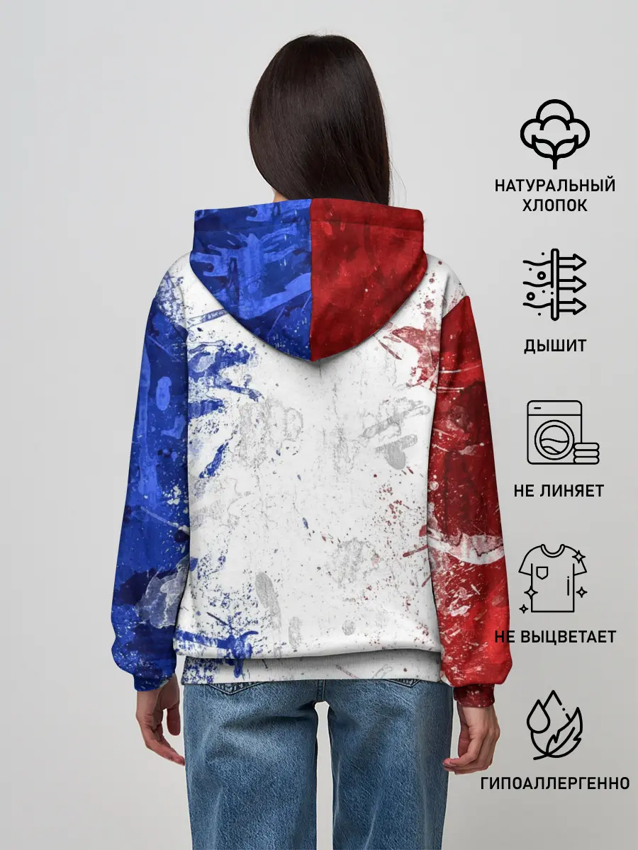 Женское худи / BLUE WHITE & RED