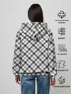 Женское худи / Ч/б текстура в клетку