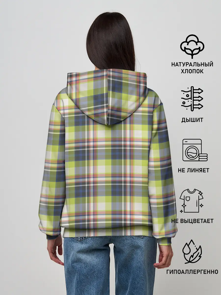 Женское худи / Текстура в клетку