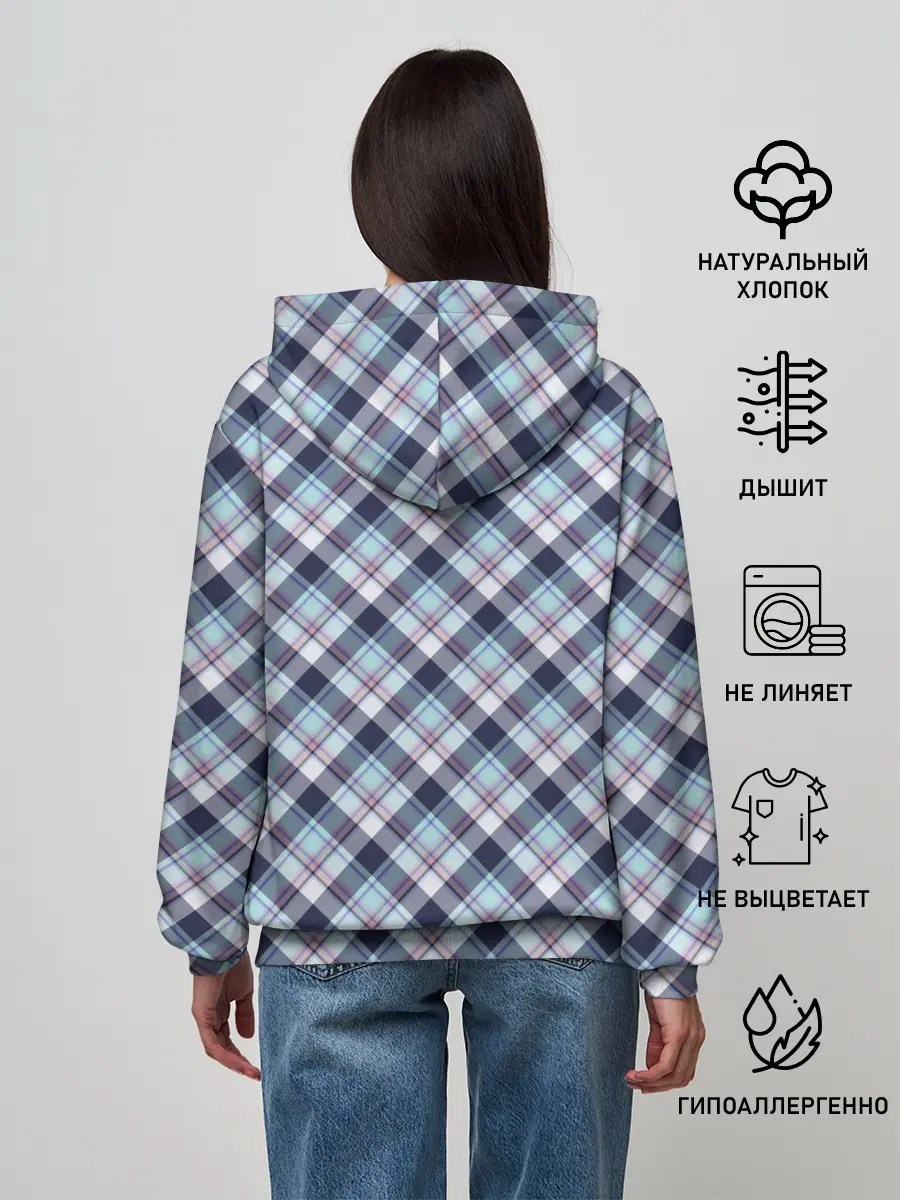 Женское худи / Текстура в клетку