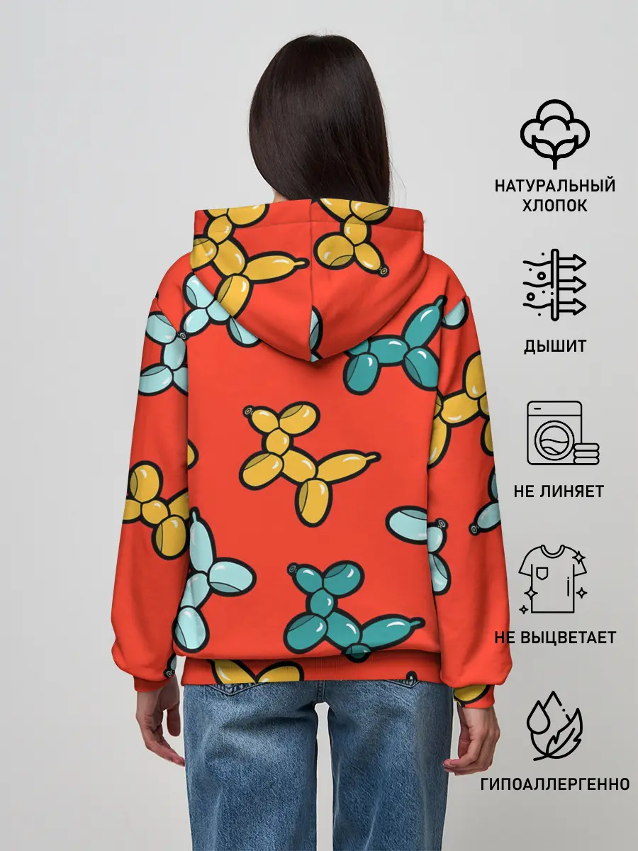 Женское худи / Собачки шарики