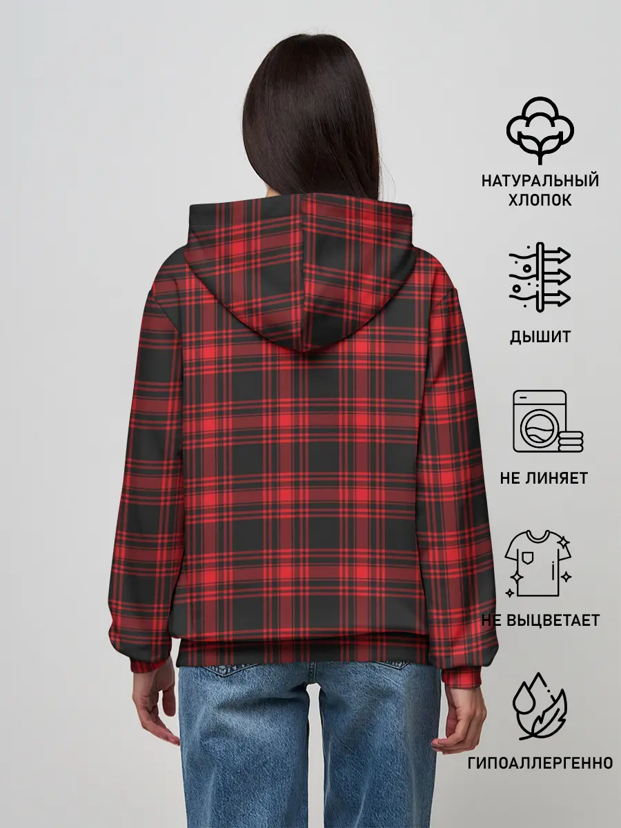 Женское худи / Красная клетка