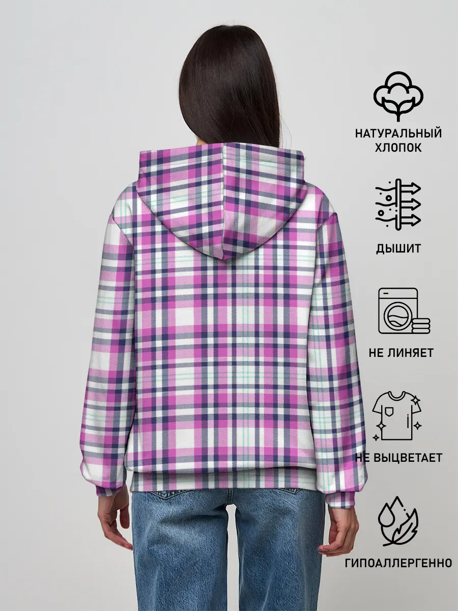 Женское худи / Текстура в клетку