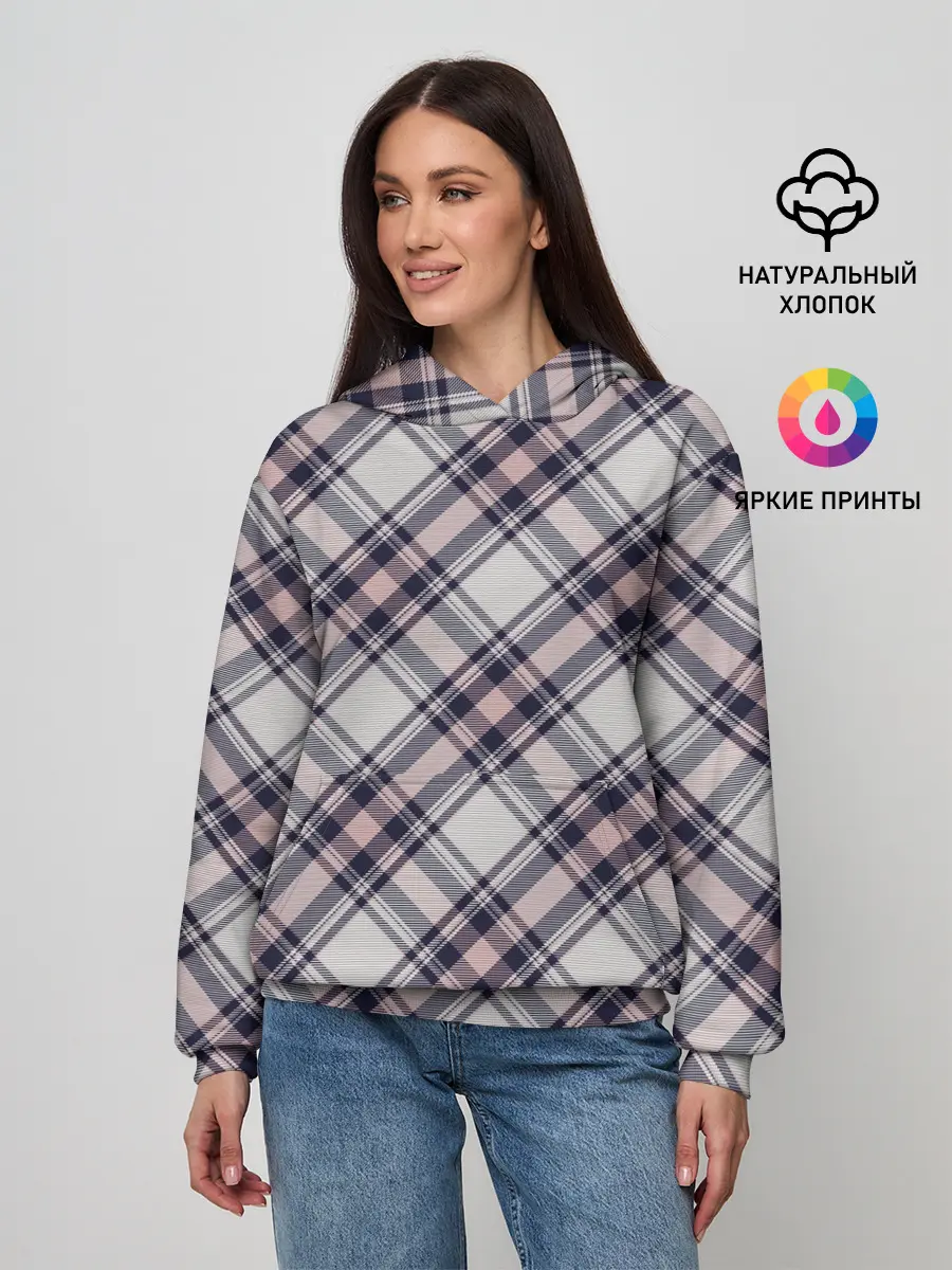 Женское худи / Текстура в клетку