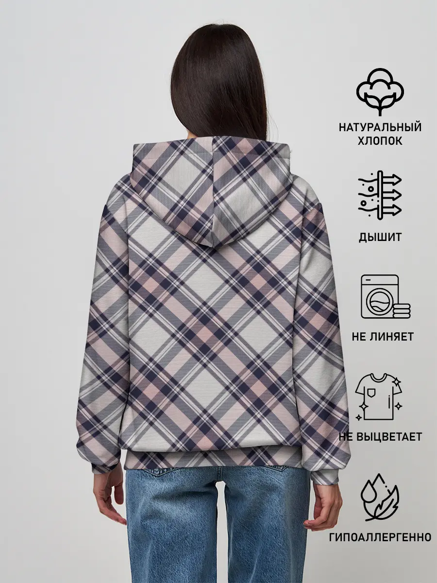 Женское худи / Текстура в клетку