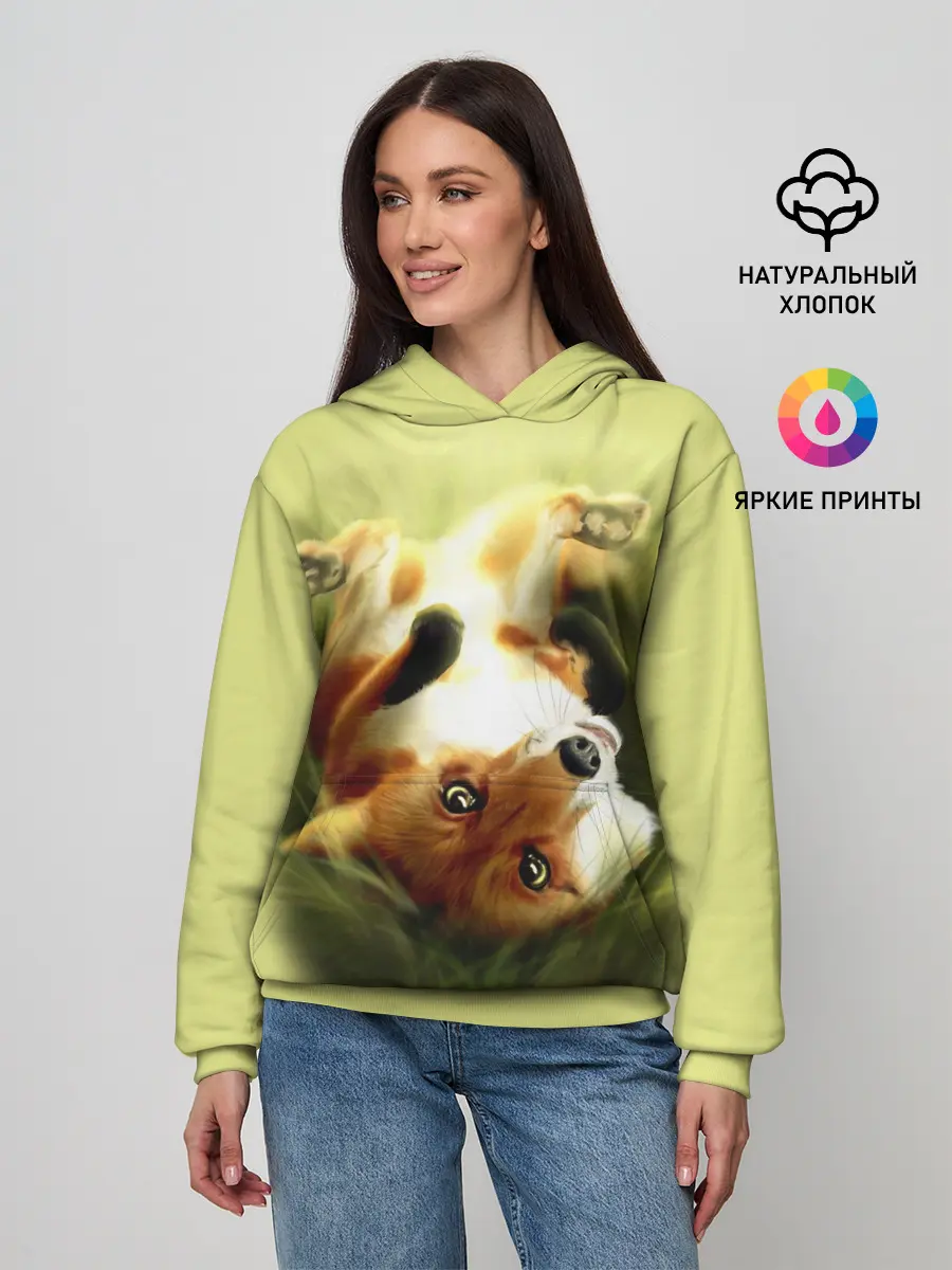 Женское худи / Лиса на траве
