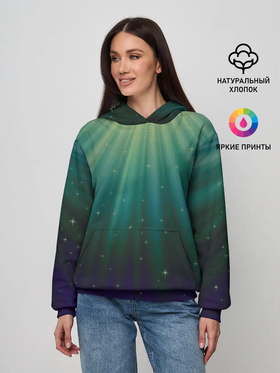 Женское худи / Сияние 3D