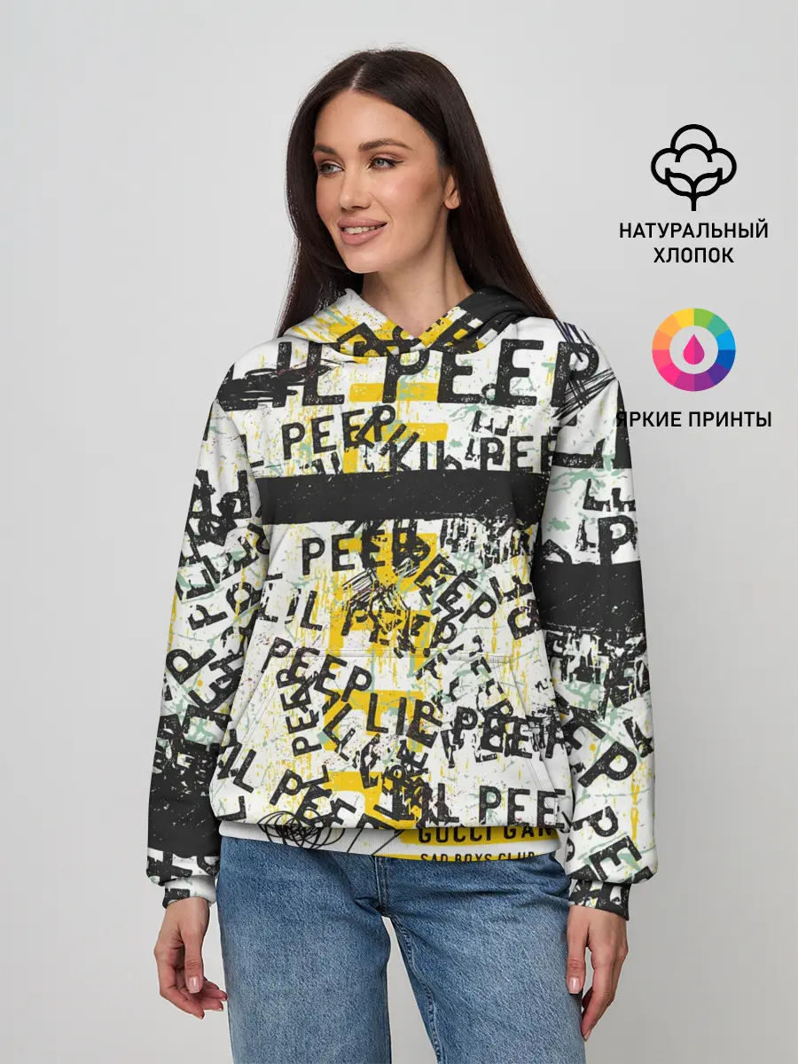 Женское худи / LIL PEEP Vintage Graffiti Wall