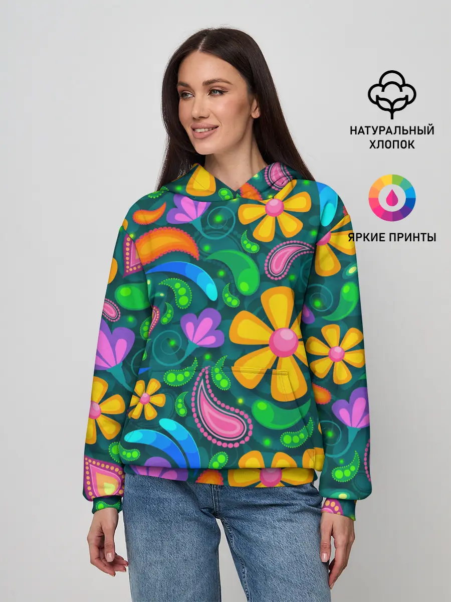 Женское худи / ЯРКИЕ ЦВЕТЫ