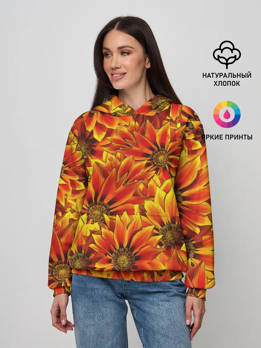 Женское худи / ЦВЕТОЧНЫЙ ОРНАМЕНТ
