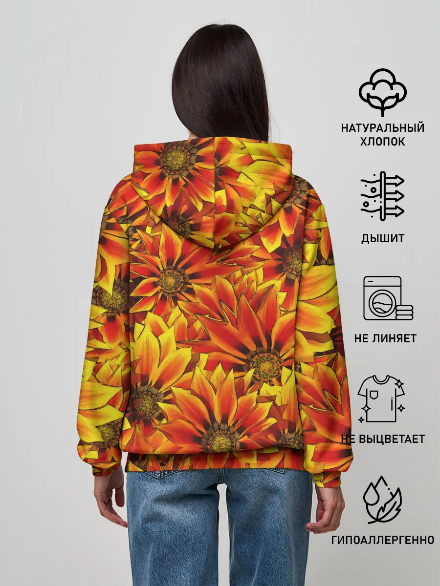 Женское худи / ЦВЕТОЧНЫЙ ОРНАМЕНТ