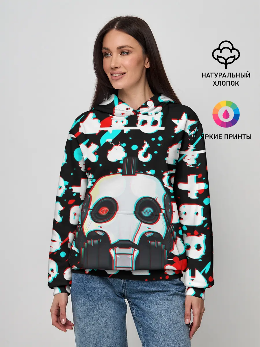Женское худи / ЛЮБОВЬ СМЕРТЬ И РОБОТЫ / ГЛИТЧ