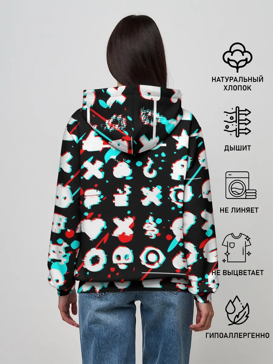 Женское худи / ЛЮБОВЬ СМЕРТЬ И РОБОТЫ / ГЛИТЧ