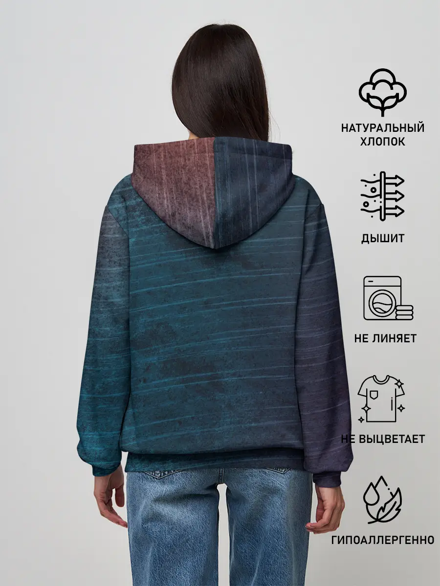 Женское худи / Texture. Blue Ripples