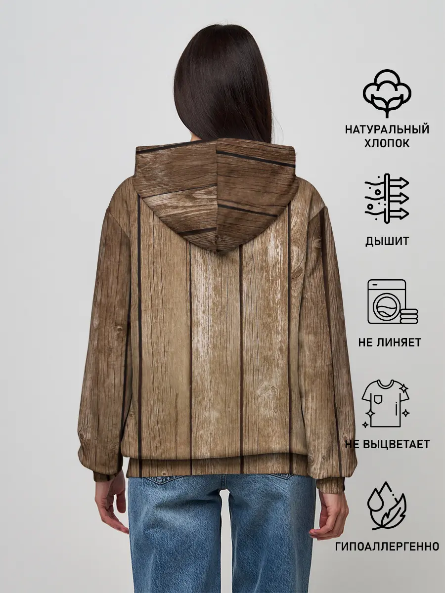 Женское худи / Texture. Wood