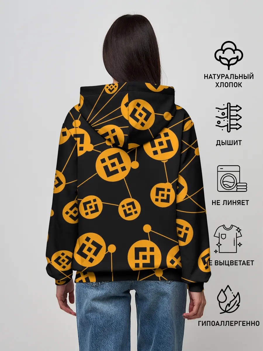 Женское худи / BINANCE / БИНАНС / УЗОР