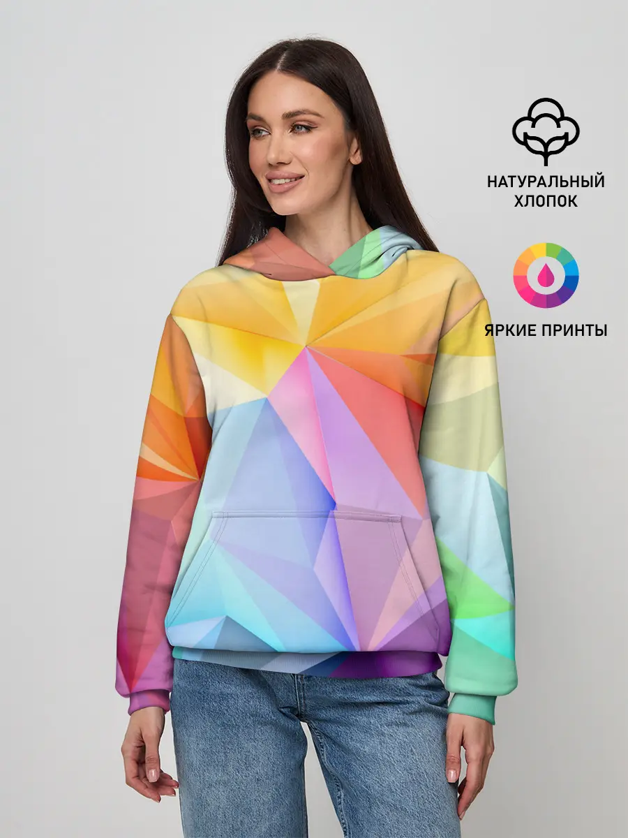 Женское худи / Радужная геометрия