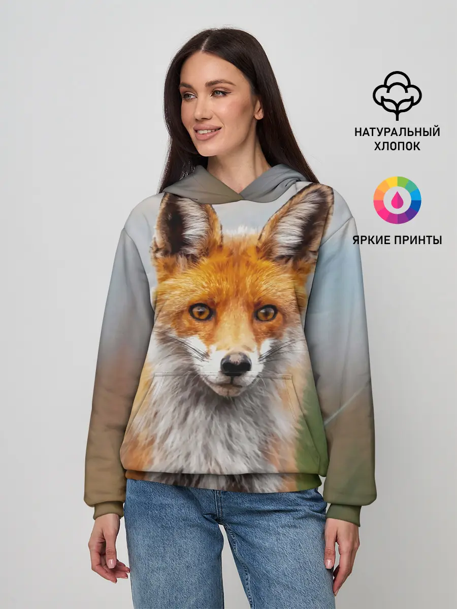 Женское худи / рыжая лисица