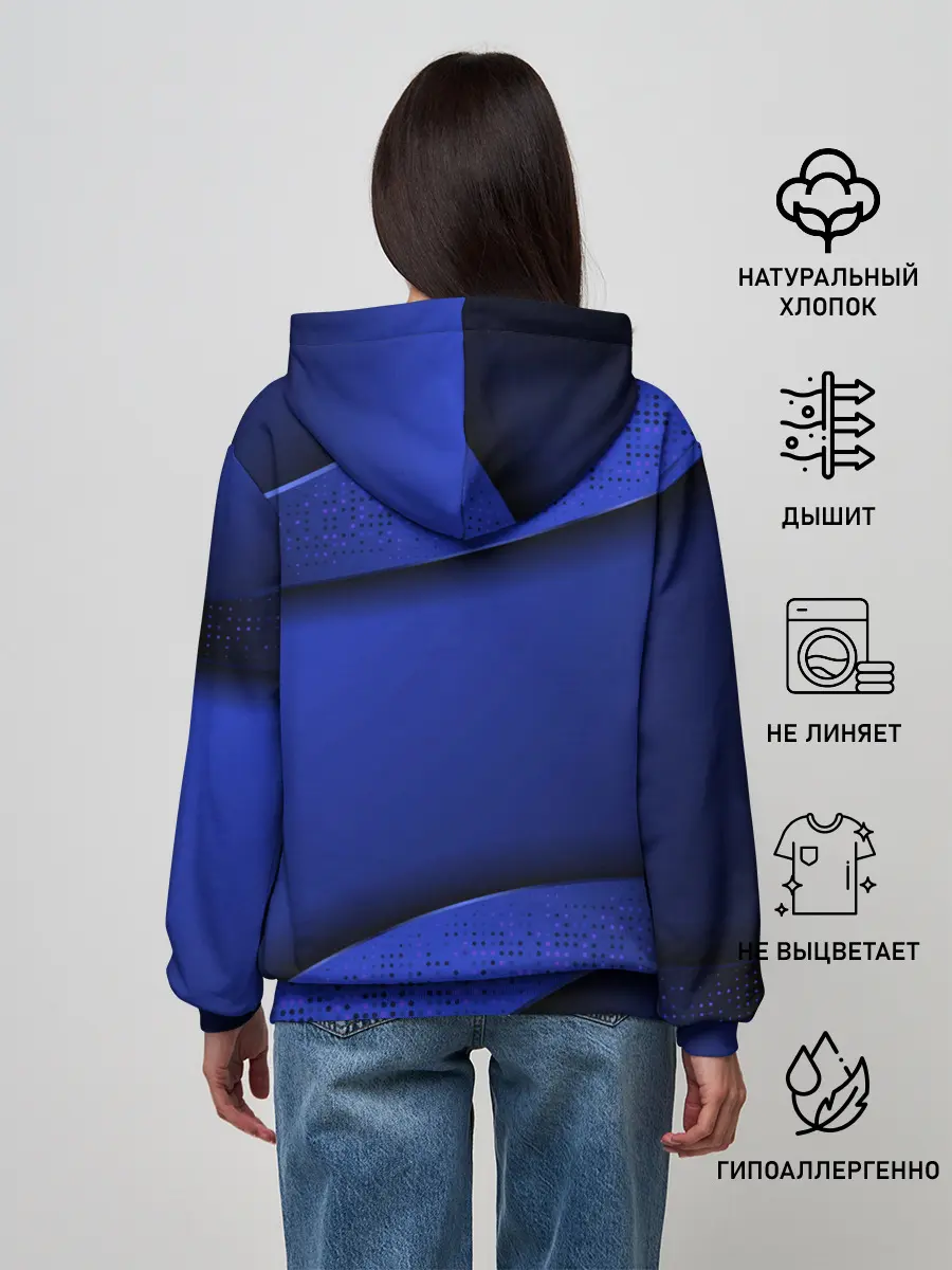 Женское худи / 3D BLUE Вечерний синий цвет