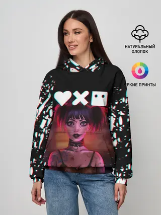 Женское худи / Love, Death and Robots | Lora Glitch
