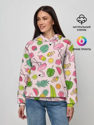 Женское худи / Фламинго | Лето