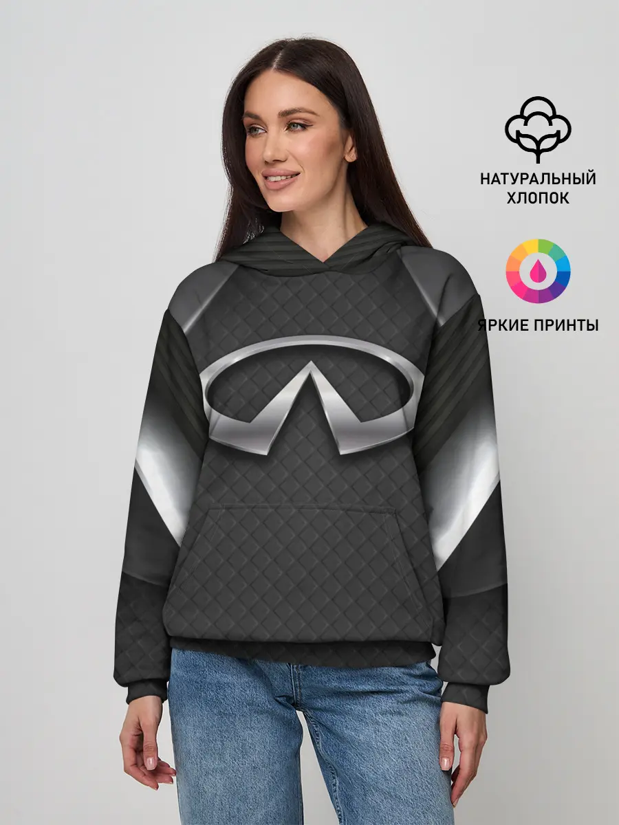 Женское худи / ИНФИНИТИ ТЕХНОЛОГИЧНЫЙ ПАТТЕРН