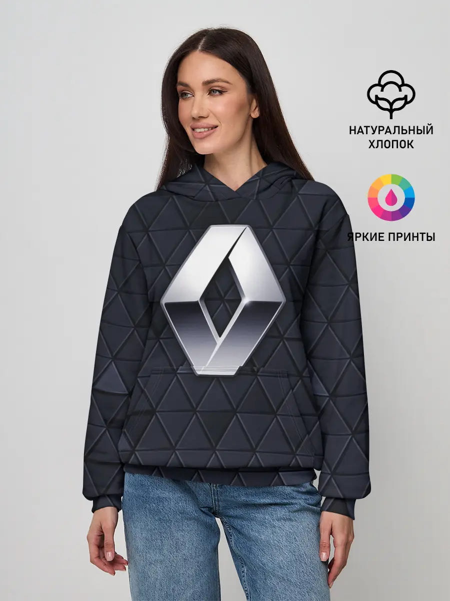 Женское худи / RENAULT РЕНО 3Д ГЕОМЕТРИЯ 3D
