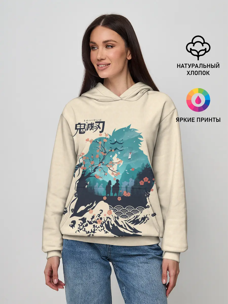 Женское худи / Танджиро и Незуко Kimetsu no Yaiba