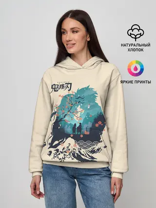 Женское худи / Танджиро и Незуко Kimetsu no Yaiba