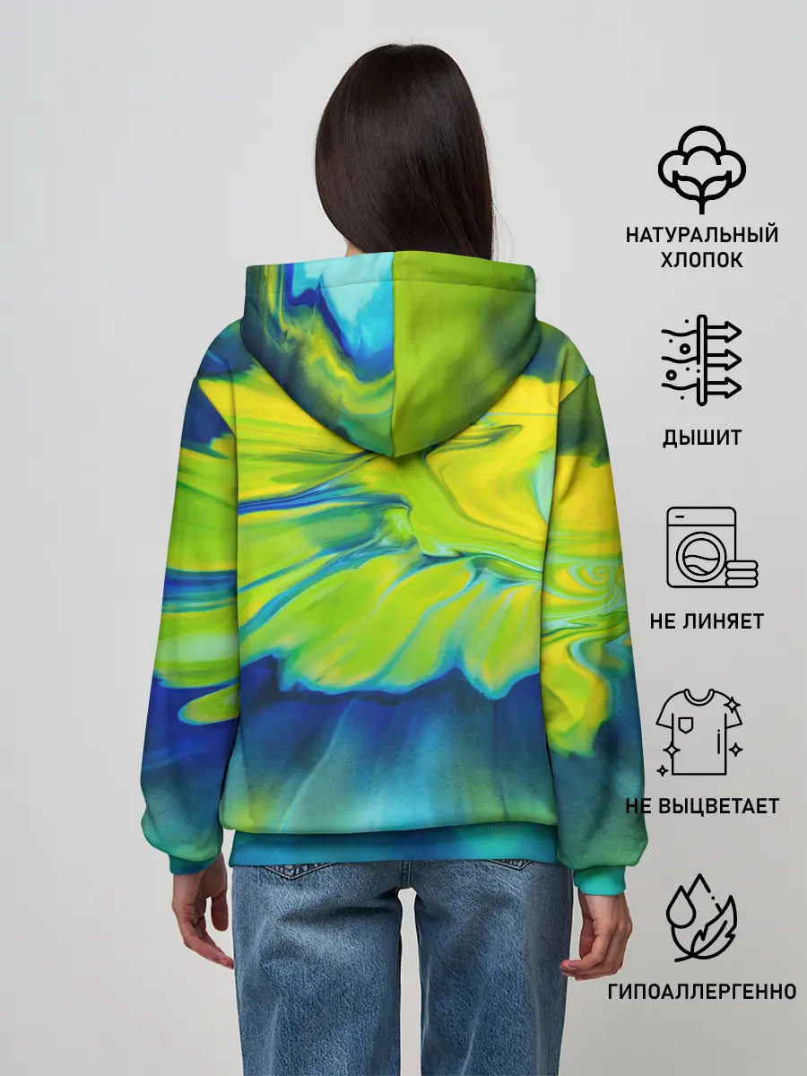 Женское худи / Разводы яркой краски