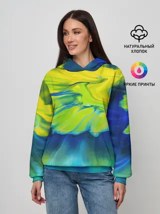 Женское худи / Разводы яркой краски