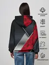 Женское худи / 3D BLACK AND RED METAL