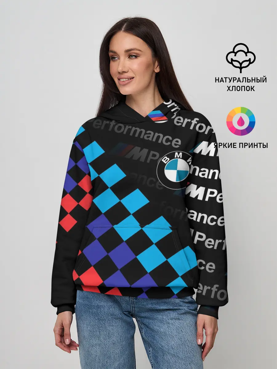 Женское худи / BMW / ФЛАГ/ M PERFORMANCE