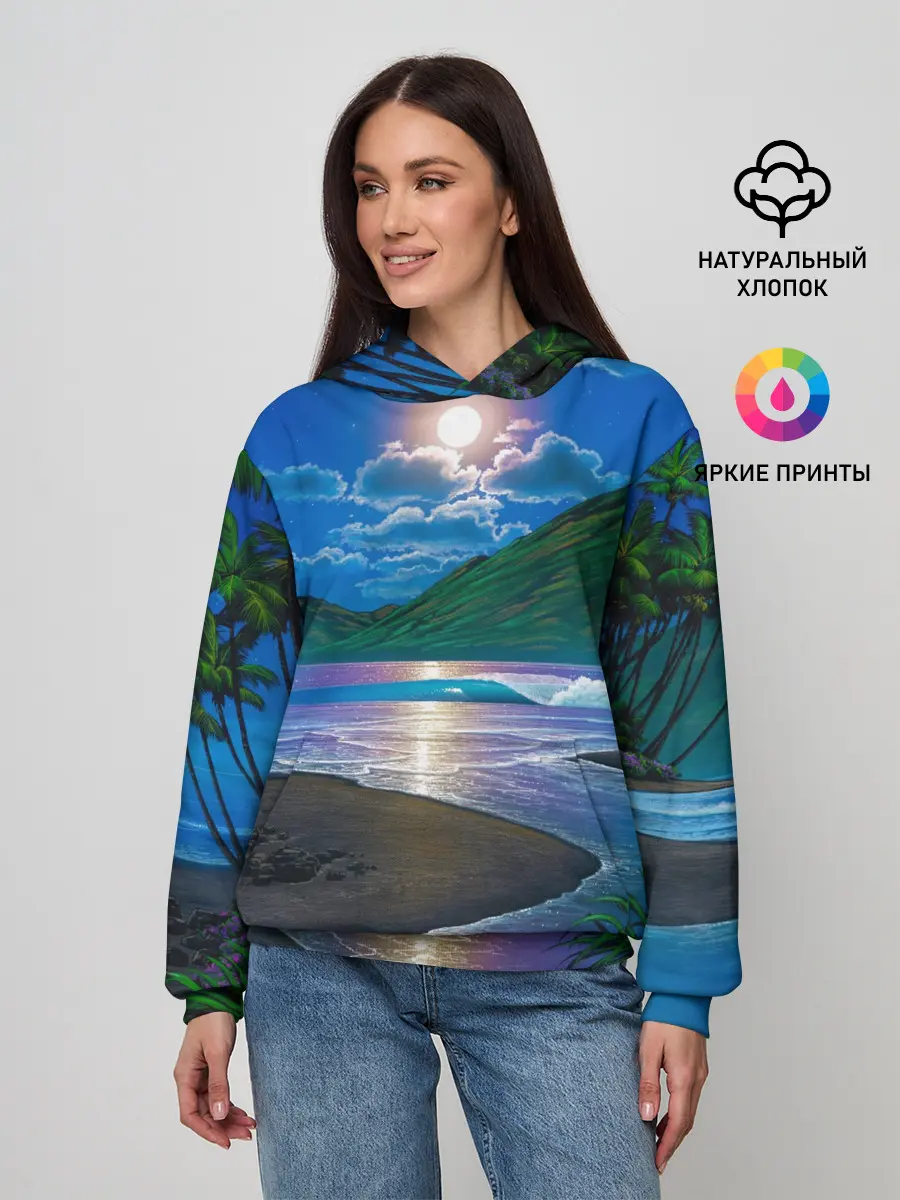 Женское худи / Гавайский пейзаж