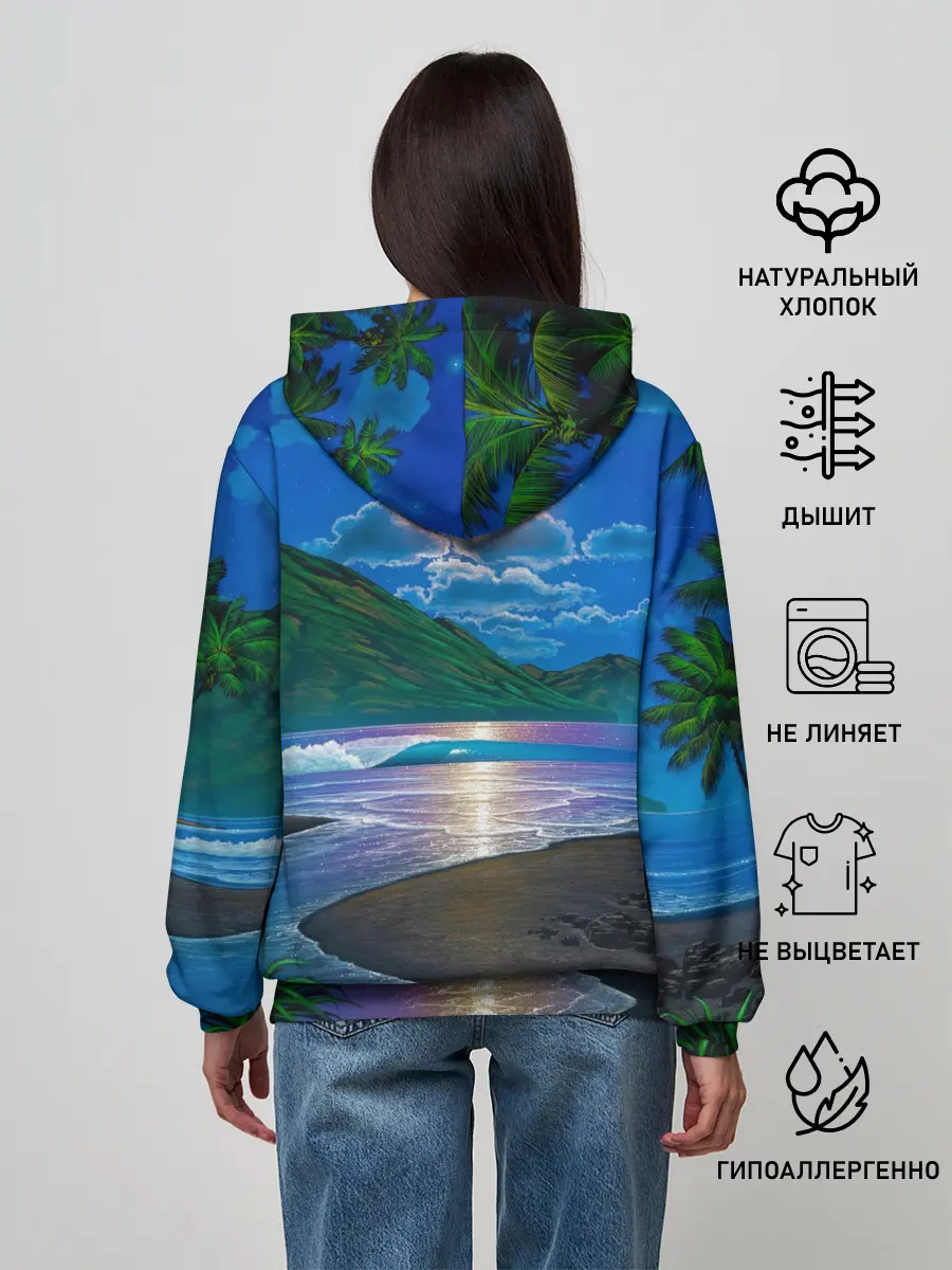 Женское худи / Гавайский пейзаж