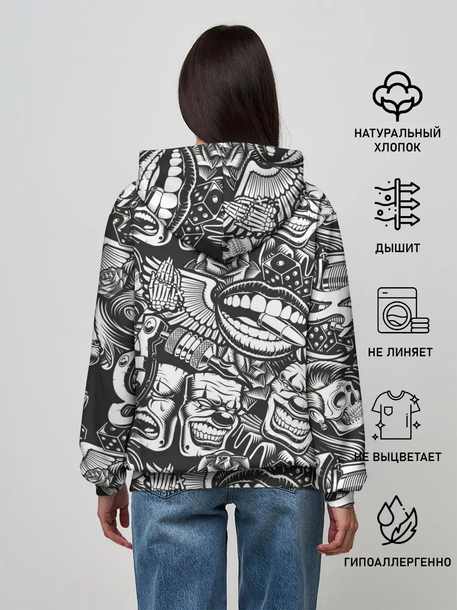 Женское худи / Тату ретро