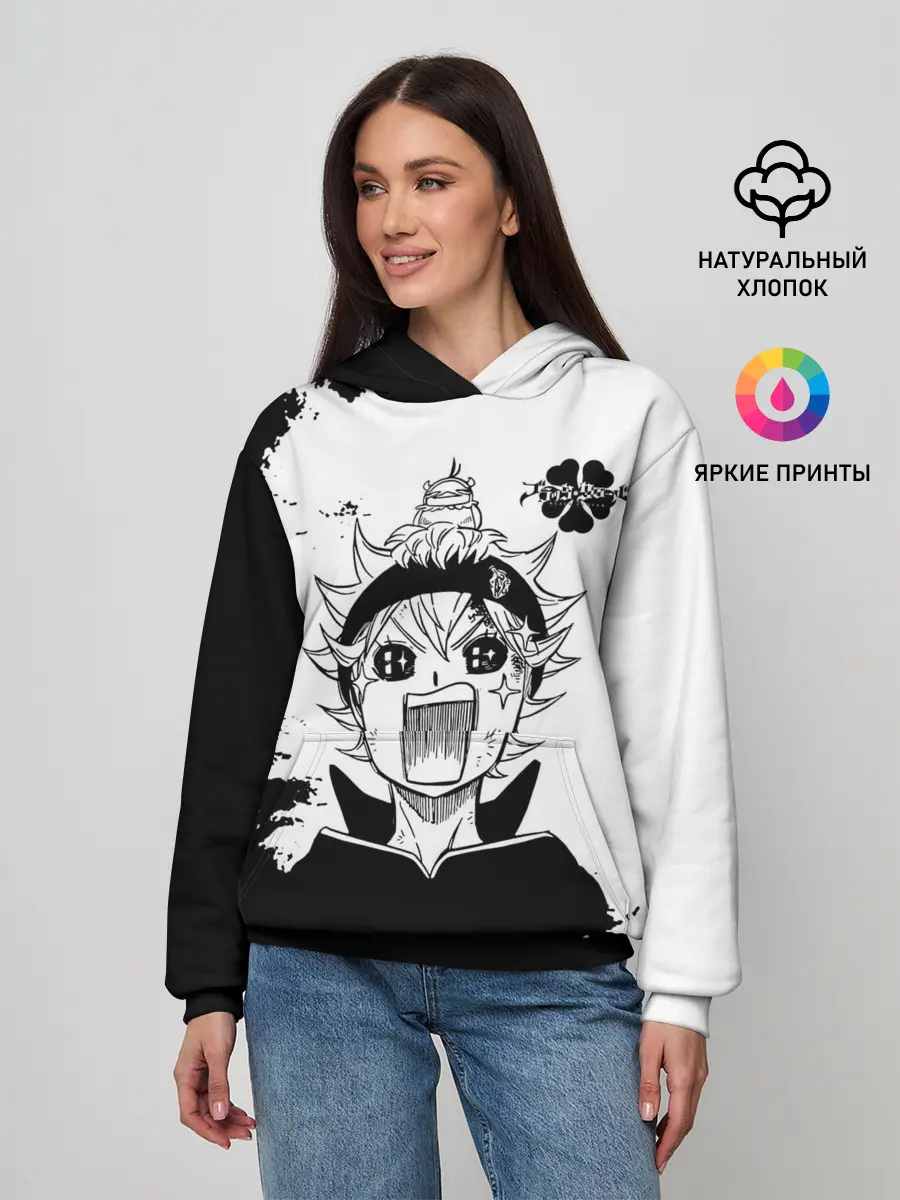 Женское худи / Чёрный клевер кричащий Аста