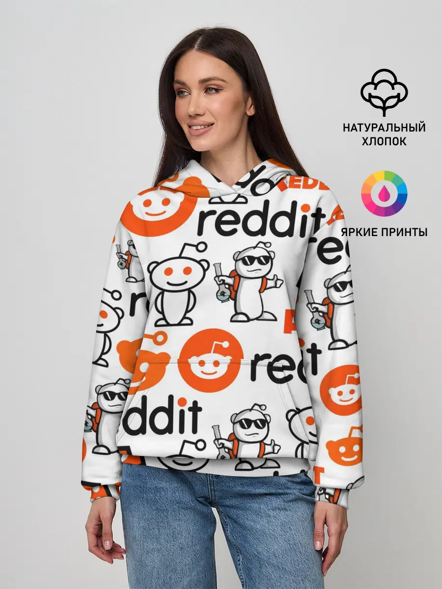 Женское худи / REDDIT / РЕДДИТ / ЛОГОБОМБИНГ