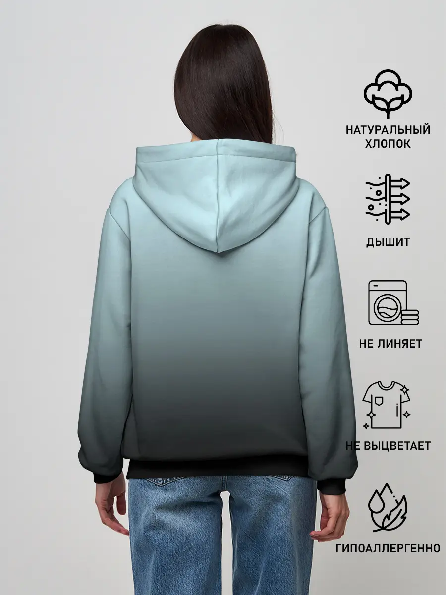 Женское худи / Black and Blue gradient